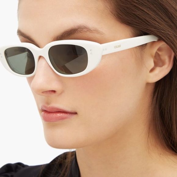 CELINE EYEWEAR  Oval acetate sunglasses white - Picture 7 of 9